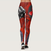 rode dobbelstenen zwarte kousen leggings lang (Achterkant)