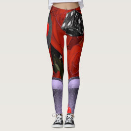 rode dobbelstenen zwarte kousen leggings lang
