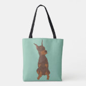 Rode Dobermann Pincher Tote Bag (Achterkant)