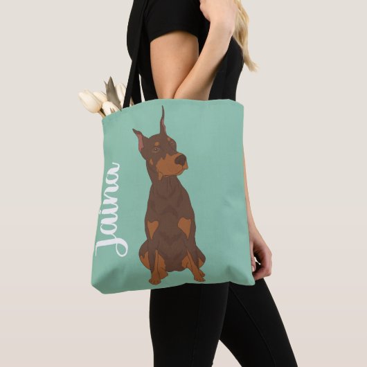 Rode Dobermann Pincher Tote Bag (Dichtbij)