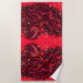 Rode doekjes die in Sterrennacht lopen Strandlaken (Voorkant)