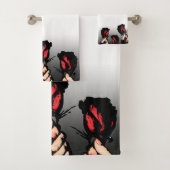 Rode doekset voor rozen bad handdoek (Insitu)