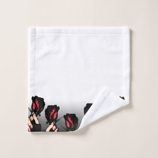 Rode doekset voor rozen bad handdoek (Wasdoekje)