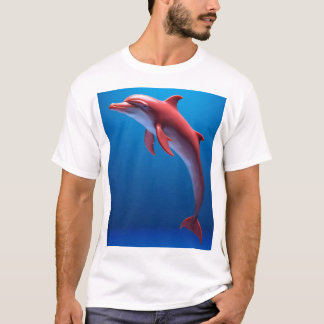 Rode dolfijn die boven de wolken zweeft t-shirt