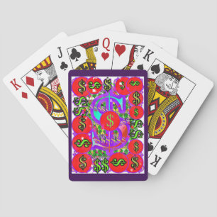 Rode dollarteken pokerkaarten