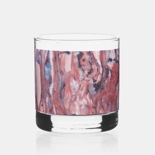 Rode dolomiet mineraal steen patroon whisky glas (Voorkant)