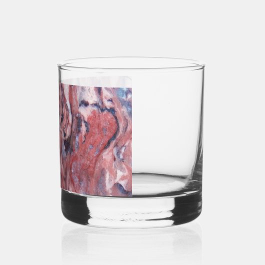 Rode dolomiet mineraal steen patroon whisky glas (Links)
