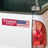 Rode Donald Trump 2024 Amerikaanse vlag Bumpersticker (Op Truck)