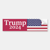 Rode Donald Trump 2024 Amerikaanse vlag Bumpersticker (Voorkant)
