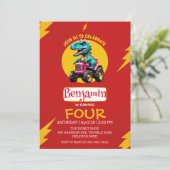 RODE donder Schattigee dinosaurus Boer truck Verja Kaart (Staand voorkant)