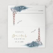 RODE DONKERE BLAUWE VUURTOREN ZEE BRUIDSSCHOUDEN  PLAATSKAARTJE (Buitenkant ongevouwen)