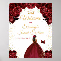 Rode Donkere Huid Prinses Sweet Sixteen Welkom