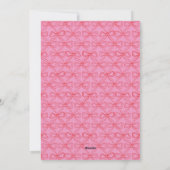 Rode Doodle Boog Frame Roze Aangepaste Foto Feestdagenkaart (Achterkant)