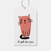 Rode Doodle Cat Gift voor u op maat Cadeaulabel (Voorkant)