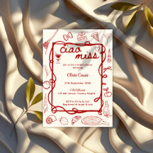 Rode Doodle Ciao Miss Italiaanse Bruidsfeest