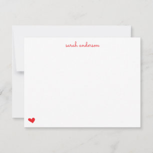 Rode Doodle Hart Persoonlijk Stationery Notitiekaartje