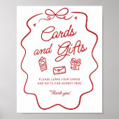 Rode Doodle Kaarten en Cadeau Display Poster (Voorkant)