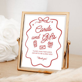 Rode Doodle Kaarten en Cadeau Display Poster