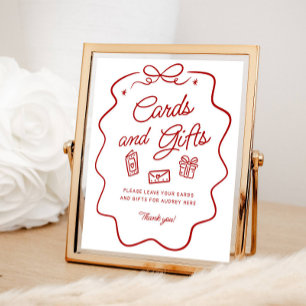 Rode Doodle Kaarten en Cadeau Display Poster