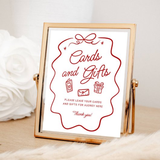 Rode Doodle Kaarten en Cadeau Display Poster