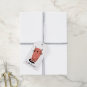 Rode Doodle Kat Geschenk Voor Jou Aangepast Cadeaulabel (Met Touw)