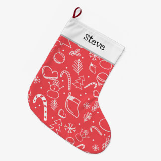 Rode Doodle Kerstpatroon - Feestelijke vakantie Grote Kerstsok