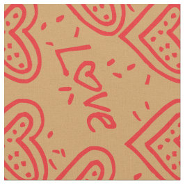  Rode Doodles Harten Liefde Patroon Stof