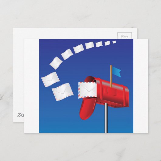 Rode doos briefkaart (Voorkant / Achterkant)