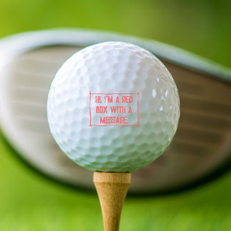 Rode doos met een boodschap golfballen