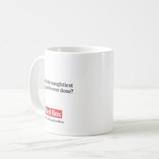 Rode doos Mok - Wat is het meest ondeugende? (Voorkant links)