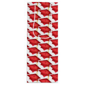 rode doppen met gouden tassel wijn cadeautas (Voorkant)