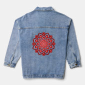 Rode Dot Mandala Bloem Denim Jacket (Achterkant)