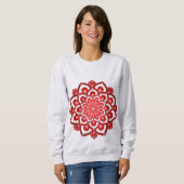 Rode Dot Mandala Bloem Trui (Voorkant volledig)
