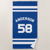 Rode Douanenaam & Nummer Sportfan Strandlaken (Voorkant)