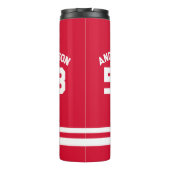 Rode Douanenaam & Nummer Sportfan Thermosbeker (Achterkant)