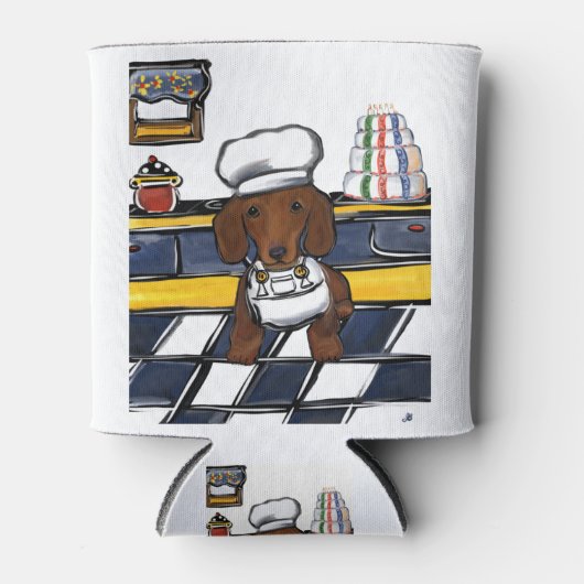 Rode Doxie Chef Blikjeskoeler (Voorkant)