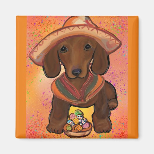 Rode Doxie Magneet (Voorkant)