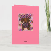 Rode Doxie Pasen Kaart (Achterkant)