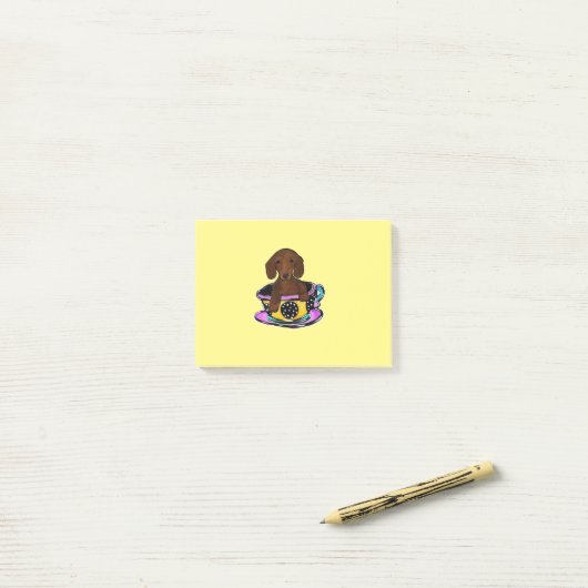 Rode Doxie Post-it® Notes (Op bureau)