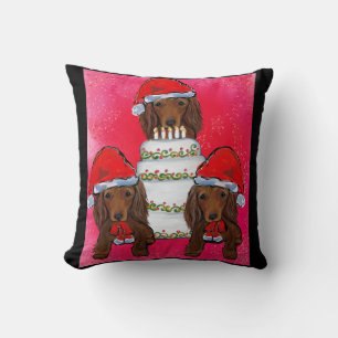 Rode Doxie Sinterklazen Kussen