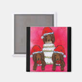 Rode Doxie Sinterklazen Magneet (Voorkant / Achterkant)