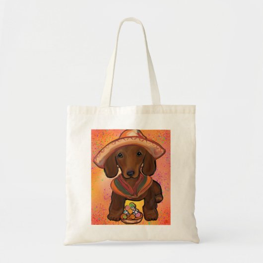 Rode Doxie Tote Bag (Voorkant)