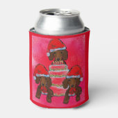 Rode Doxies Kerstmis Blikjeskoeler (Blikje Voorkant)