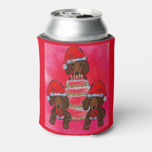Rode Doxies Kerstmis Blikjeskoeler (Blikje Achterkant)