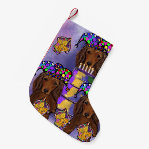 Rode Doxies Mardi Gras Kleine Kerstsok