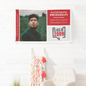 Rode dozen & foto afstudeerbanner spandoek (Insitu)