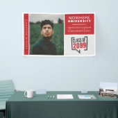 Rode dozen & foto afstudeerbanner spandoek (Beurs)