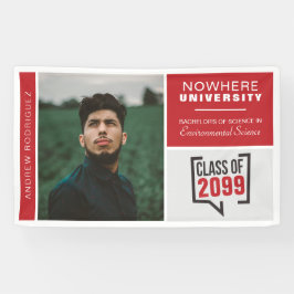 Rode dozen & foto afstudeerbanner spandoek