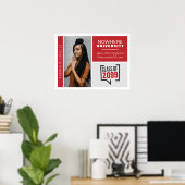 Rode dozen & foto afstudeerposter poster (Thuiskantoor)