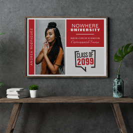 Rode dozen & foto afstudeerposter poster